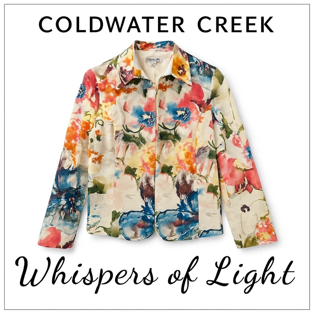 Coldwater Creek Watercolor Floral Button Jacket – Petite Medium (PM)